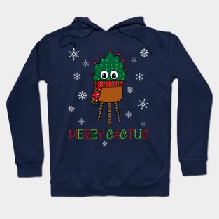 Merry Cactus - Christmas Cactus With Scarf Hoodie